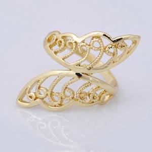 10K Yellow Gold Womens Wedding Butterfly Ring